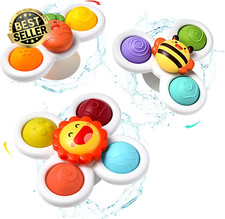3-Pack Suction Cup Baby Fidget Spinner Toys Sensory Early Education Toddler Gift