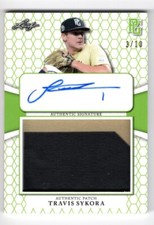 2022 Leaf Perfect Game All America Travis Sykora Green Jumbo Patch Auto RC /10