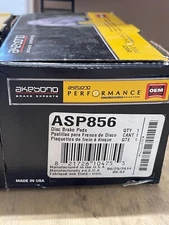 FRONT Disc Brake Pad Set Performance Ultra Premium Ceramic Pads ; Akebono ASP856