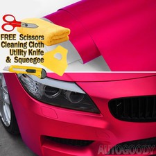 108 X 60 Satin Matte Chrome Metallic Red Vinyl Film Wrap Sticker Bubble Free