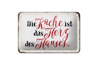 Blechschild Spruch 18X12 Cm KüChe Ist Das Herz Des Hauses Deko Schild