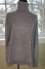 Veronica Beard Kressy Turtleneck Large NWT Grey Melange Cashmere Retail 425