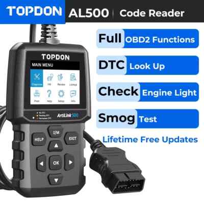 TOPDON ArtiLink500 ABS SRS Code Reader Scanner OBD2 Car Diagnostic Tool