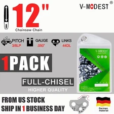12-Inch Chainsaw Chain 3/8" LP Pitch .050" Gauge 44 DL Wood Cutting Saw Chain