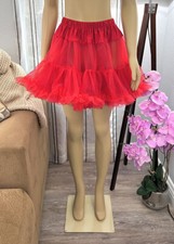 Leg Avenue Women  s Red Tutu Skirt Sheer One Size Ruffle Layered