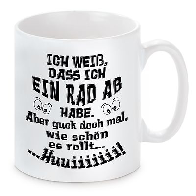 Tasse Kaffeebecher ''Ein Rad ab'' Geschenk