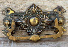 ANTIQUE LARGE BRASS DRAWER PULL HANDLE