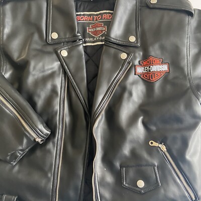 Harley-Davidson Black Jacket Sz 16/18 Womens Born To Ride