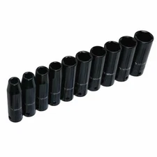 BlueSpot 10Pcs 1/2" Metric Deep Impact Sockets Set 10-24mm