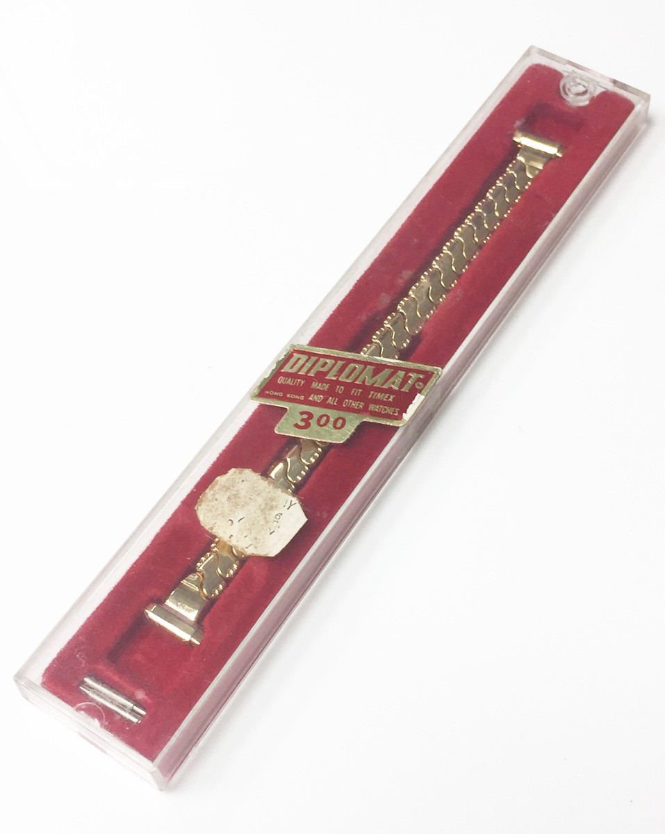 Bracelet Extensible Diplomat Plaqué Or Acier Inoxydable - Largeur 8-10 Mm, Neuf Avec étiquettes