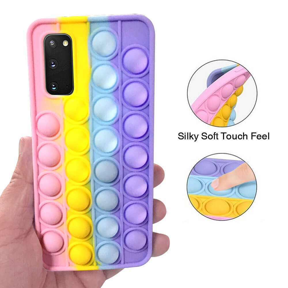 Pop Case for Samsung Galaxy S20, Fidget Bubble It Cover Stress Rainbow Pop Case for Samsung Galaxy S20, Fidget Bubble It Cover Stress Rainbow