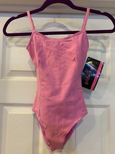 NWT GIRLS Double TWISTY BACK LEOTARD CYCLAMEN PINK CAMISOLE Gilda Marx