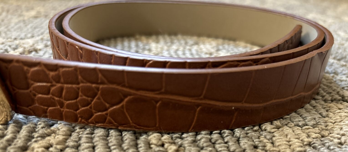 ANN TAYLOR Size XL Brown Mahagony Leaves Leather Belt Ann Taylor Synthetic Leather Midnight Mahogany Women main image 2