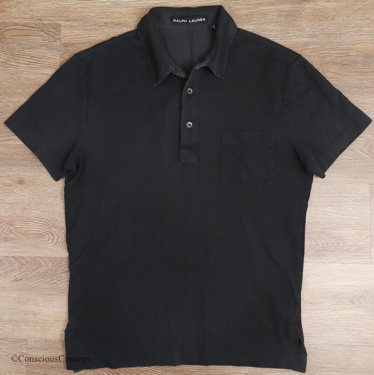 Ralph Lauren Black Label RLBL Small XS Slim Black Polo Shirt