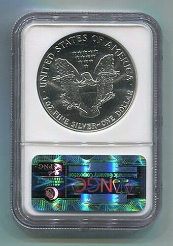 1989 American Silver Eagle NGC MS69 etiqueta marrón calidad premium bonita moneda precio base - Imagen 2 de 2