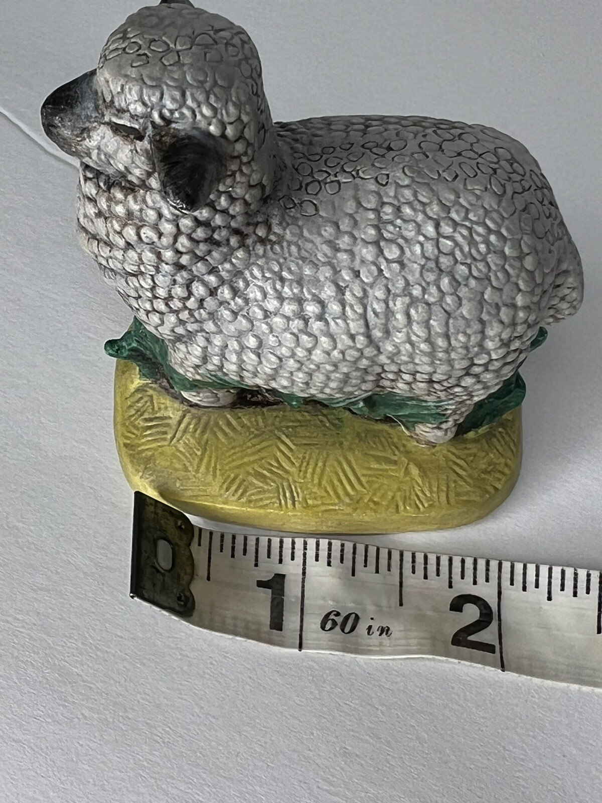 Vintage Hand Painted Byron Molds 1973 Ceramic Sheep In The Pasture Figurine