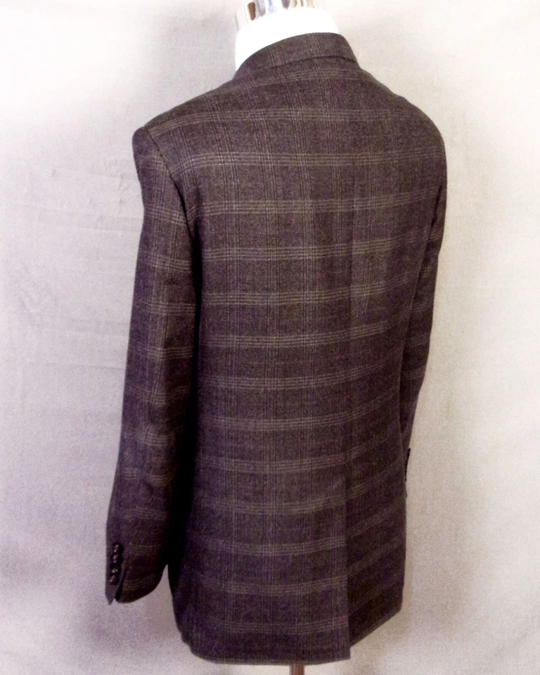 EUC John W. Nordstrom Gray Plaid Wool & Silk Blazer Sportcoat 42 R - Image 2 of 4
