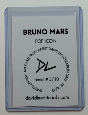 Bruno Mars Limited Edition Artist Signed “Pop Icon” Trading Card 3