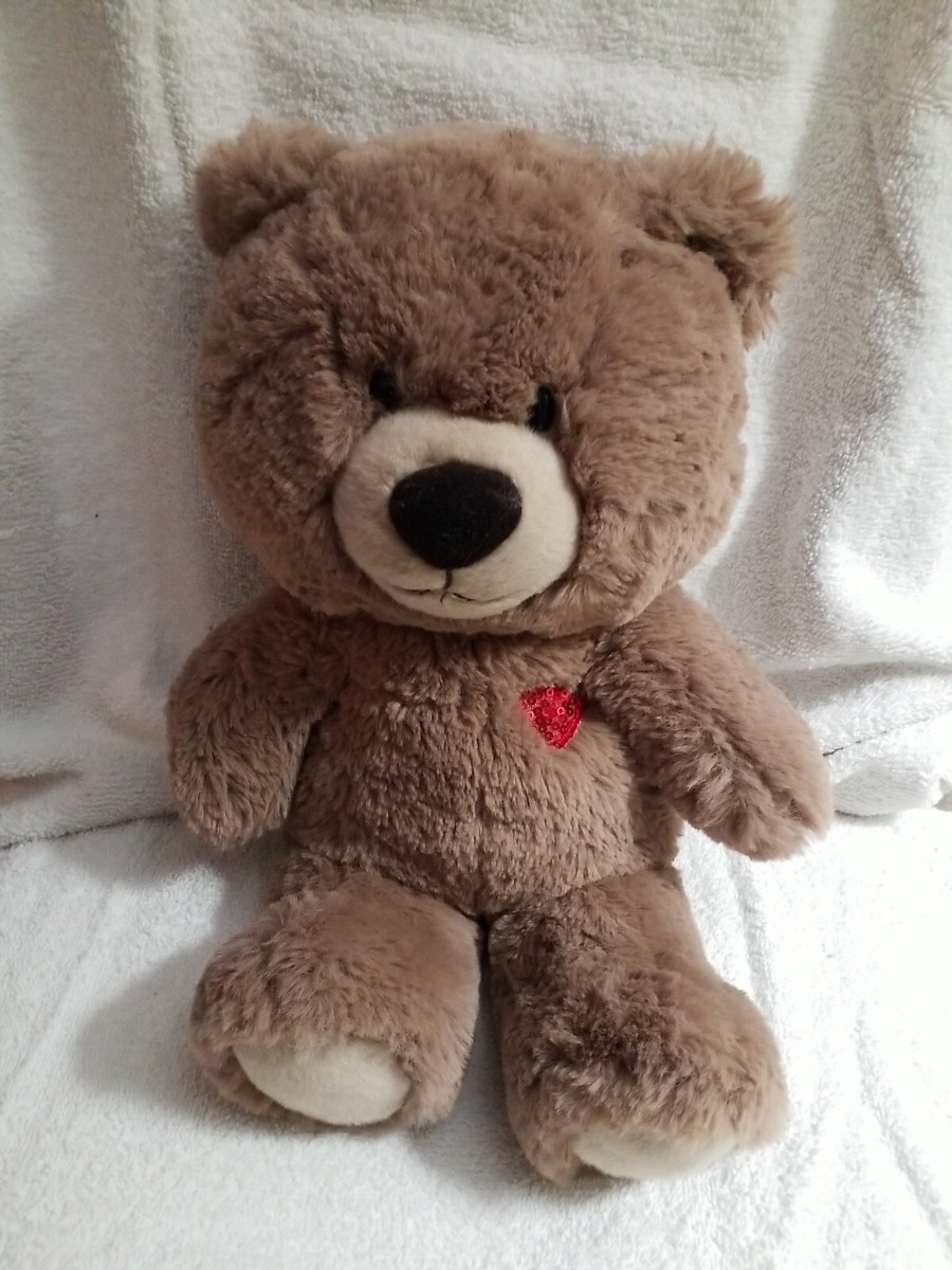 テディベア　NORBEARY BEARS Bear OLIVER 14 Brown Teddy red sequin heart Aurora World 2022