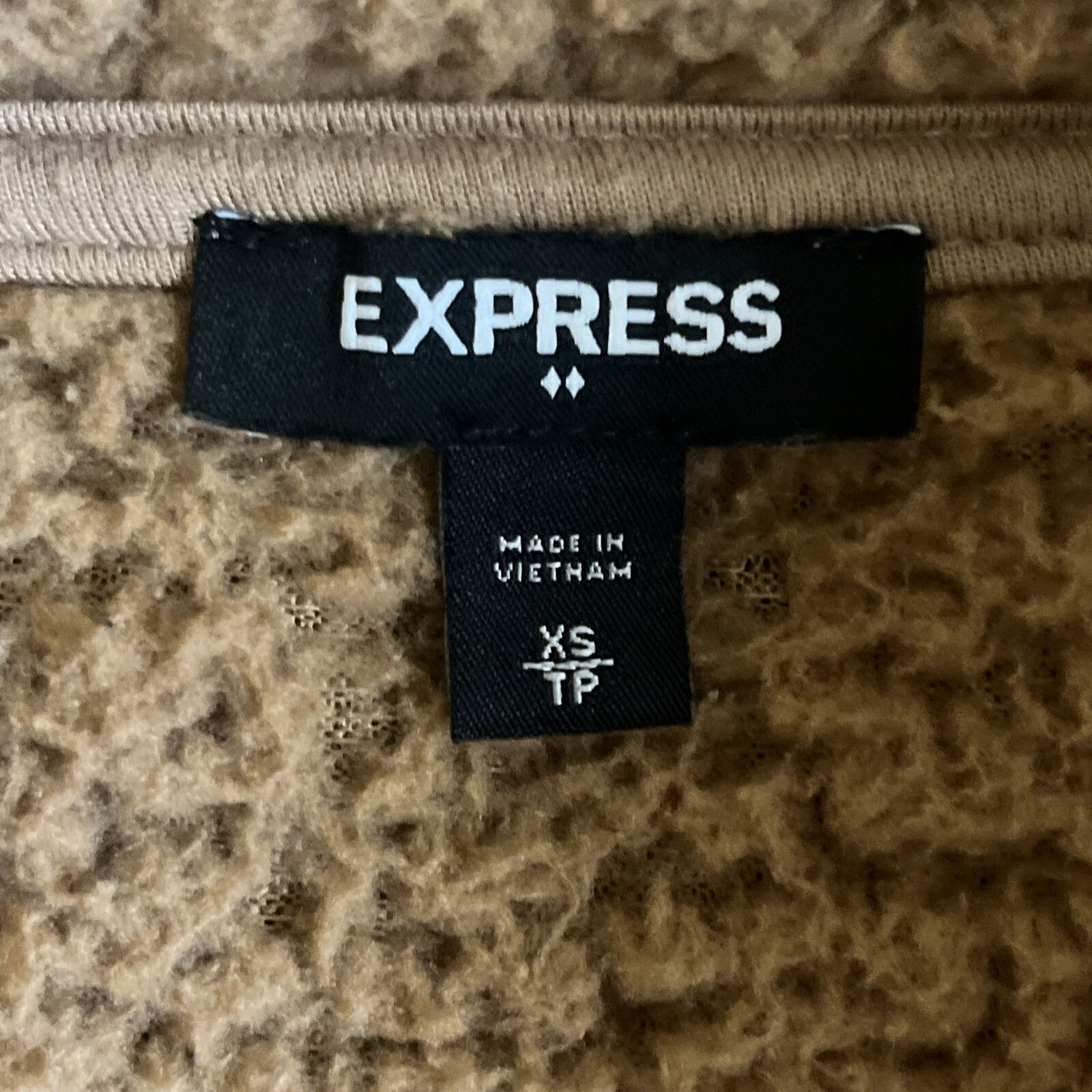 Express Women’s Faux Fur Brown Jacket Size Extra Small Xs Full Zip W