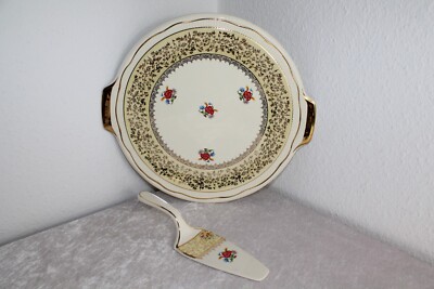 Sarreguemines D.V. FRANCE Kuchenplatte Tortenheber Set Tortenplatte Schaufel alt