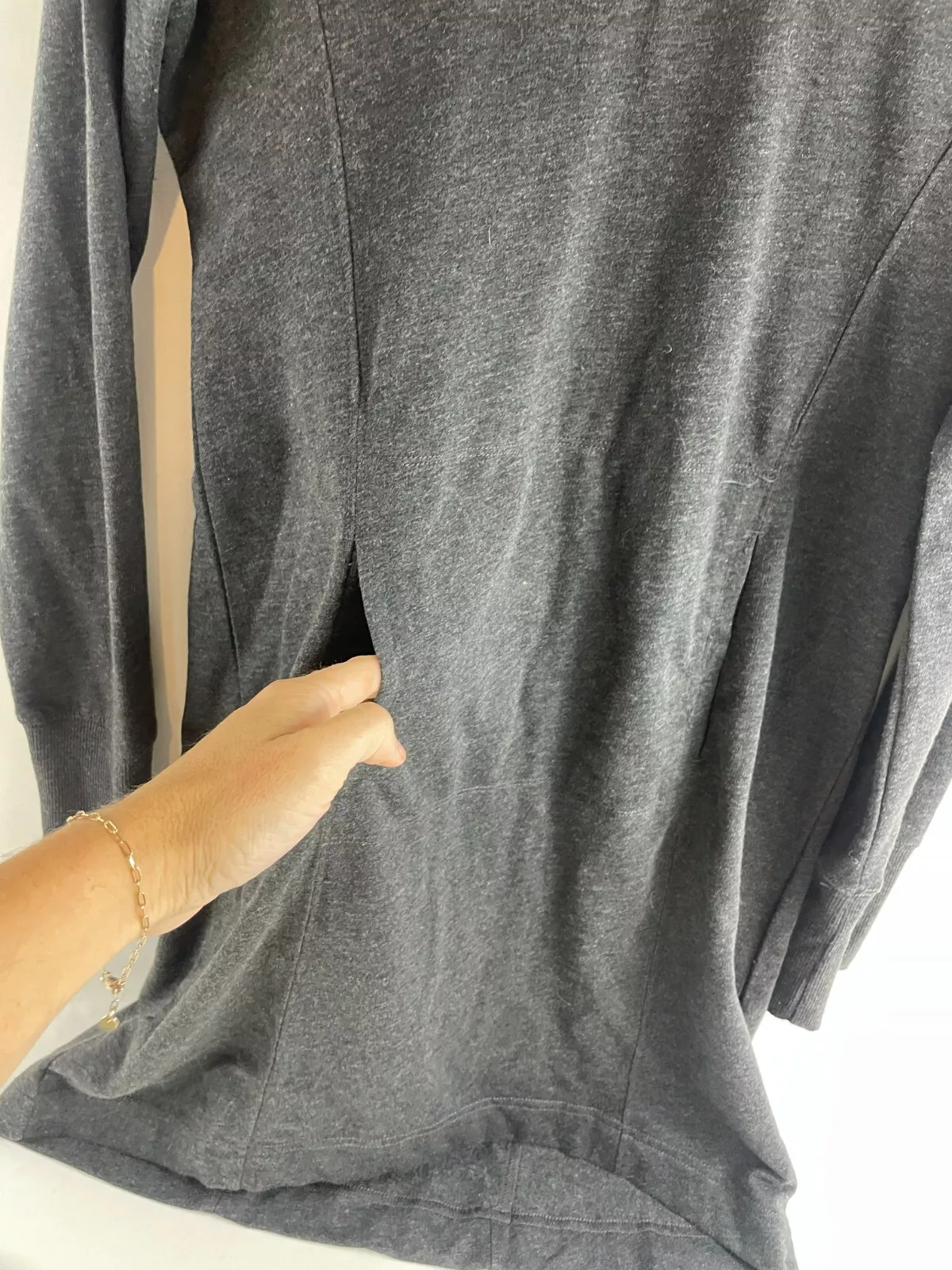 lole dress knee length hoodie long sleeve pockets sweater