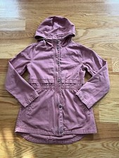 Fall Jacket Kids Purple Tan Pockets Buttons Girls Outdoor Size 10
