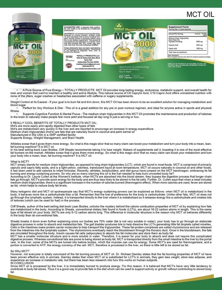 MCT Oil - 3000mg Per Serving - 180 Softgels - Made From 100% Organic - Foto 4