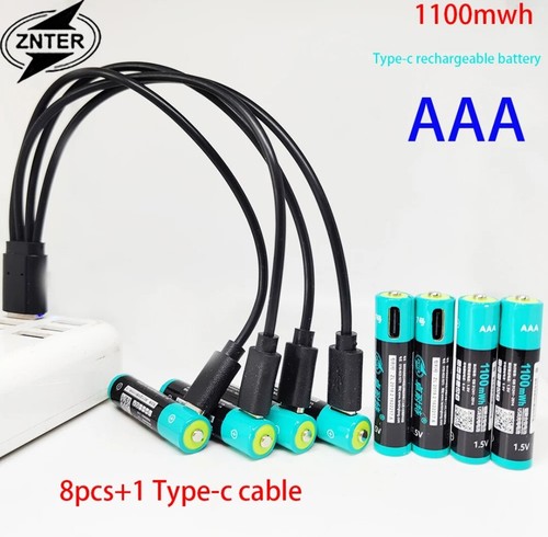 Real Capacity ZNTER 1.5V AAA 1100mWh Rechargeable Fast Type-c Li-ion Battery - Picture 8 of 8