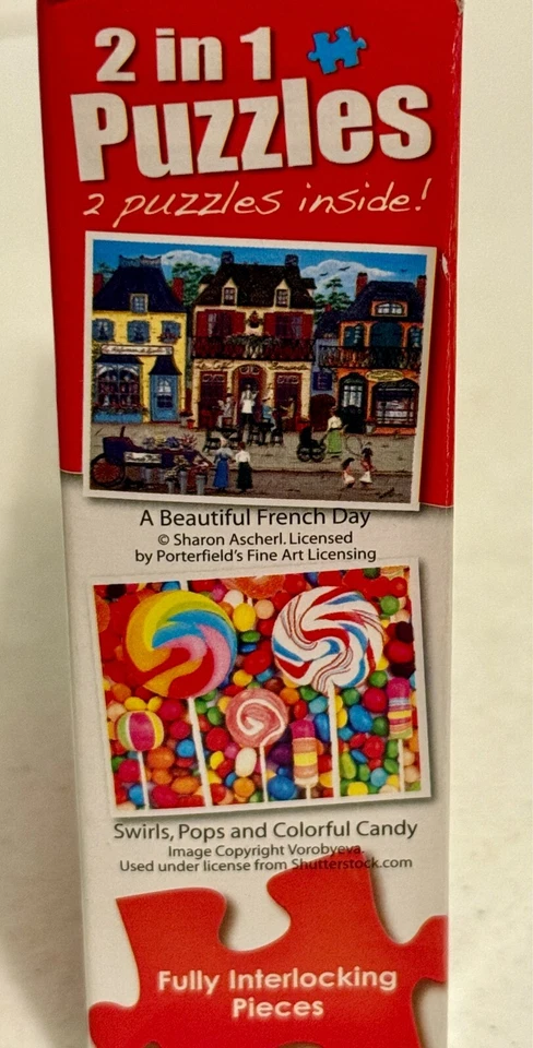 NEW CraZArt 480 Pcs 2 In 1 Jigsaw Puzzle French Day & Swirls Pops Candy by LPF - Image 3 of 3
