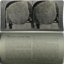 Keystone Stereoview Aztec Calendar Stone, Mexico City From 600/1200 Card Set #83
