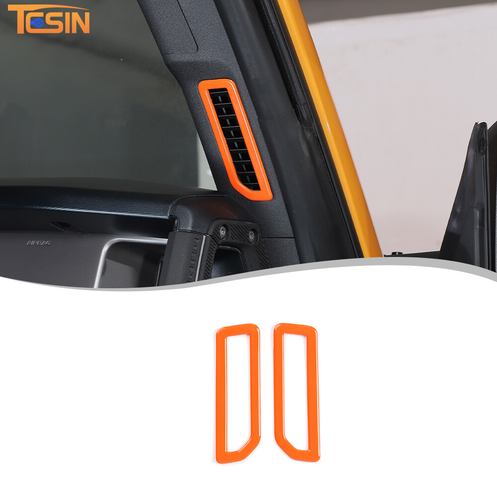 2X A-Pillar Air Vent AC Outlet Cover Trim For Ford Bronco 21+ Orange Accessories