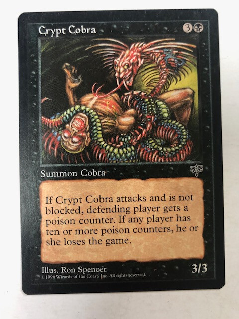 1x Crypt Cobra 1996 Mirage Magic Cards, COMBINED SHIPPING