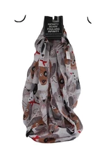 Infinity Scarf Dogs Puppies 68” X 10” Pets, Dog Print Circle Light Weight