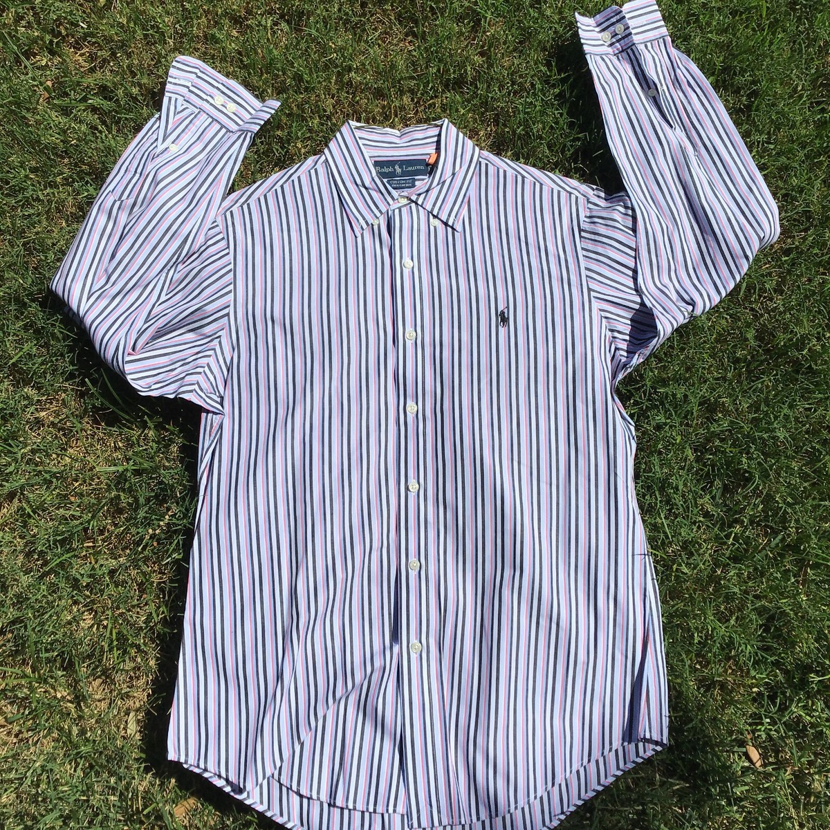 Ralph Lauren Custom Fit Dress Shirt Button Down Sz 15 1/2 32/33 