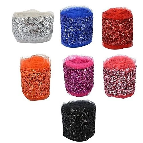 8 Colores Secuencia Red Encaje para VestidoSari Lehenga Traje Gorra Bolso Decoración BorderCraft Multi Foto 2 de 3