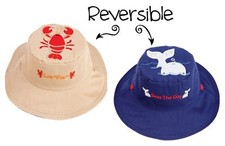 Luvali Reversible Kid's Sun Hats - UPF 50+ Small: 6 mo-2 yrs Lobster/Whale