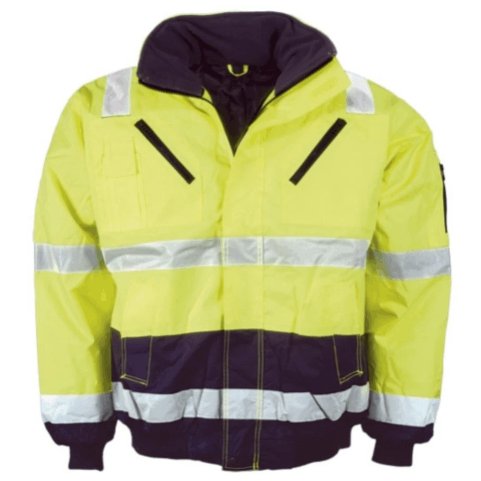 LEIKATEX Pilotenjacke Warnschutzjacke Warnjacke Jacke Kapuze Gelb Größe S-XXXL wählbar