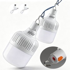 2Pack USB Rechargeable Bulbs 16 LED Outdoor Camping Tent Hanging Emergency Light