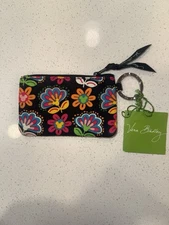 Vera Bradley Disney Midnight with Mickey Mouse Zip ID Card Coin Holder Key Ring