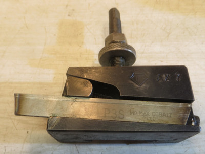 Aloris AXA 7 Cutoff Tool Holder with 1/8'' X 1/2 High Speed Steel Blade