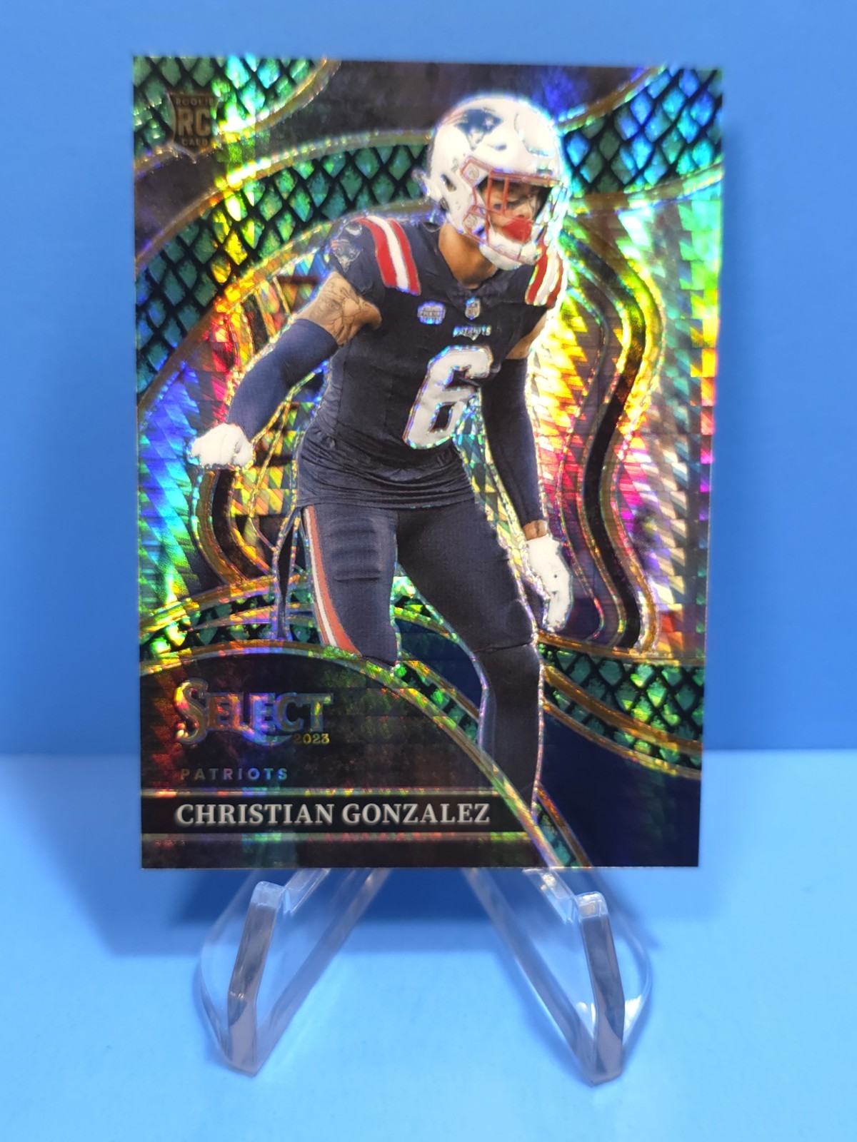 2023 Panini Select Christian Gonzalez Club Level Dragon Scale RC /70 Patriots