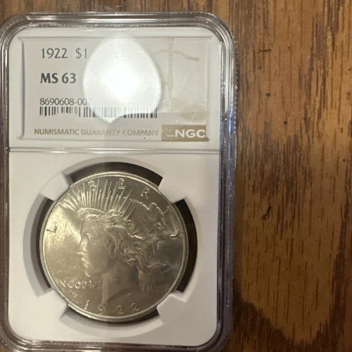 1922 $1 Peace Dollar Ms 63 Ngc