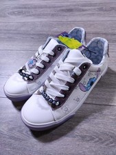Lilo Stitch Shoes Adult Size 8 White Sneaker Hawaiian Ohana Lace Up Womens