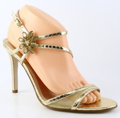 $90 ENZO ANGIOLINI MEREDYTH Light Gold Designer EVENING WEDDING Sandals 9