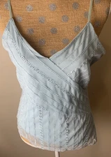 VtG Studio Y Y2K Babydoll Sheer Top Fairy Sequence Embroidery Asymmetric