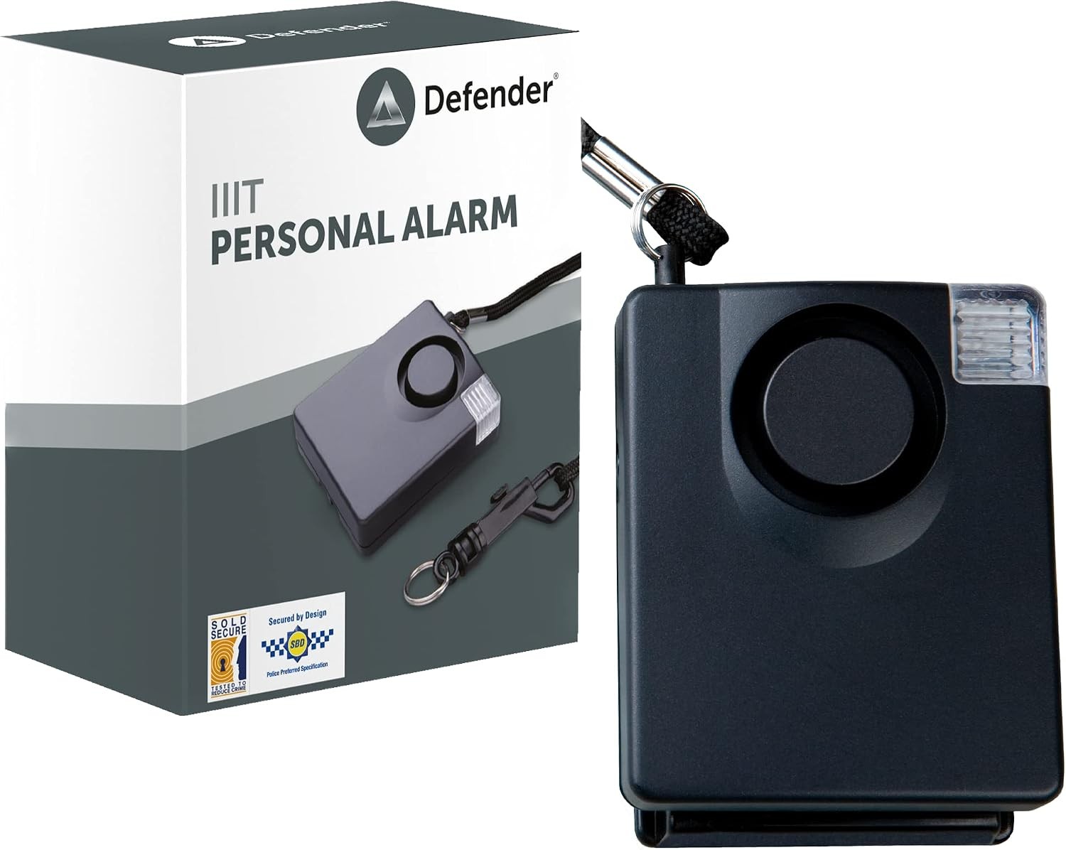 Defender IIIT Personal Attack Alarm 143dB Siren Strobe Light Panic Alert - Image 2