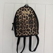 Mini Backpack Black With Animal Print Design