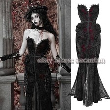 BLOOD SUPPLY Gothic Dark Love Scarlet Velvet Twinkle Fishtail Skirts Dresses New