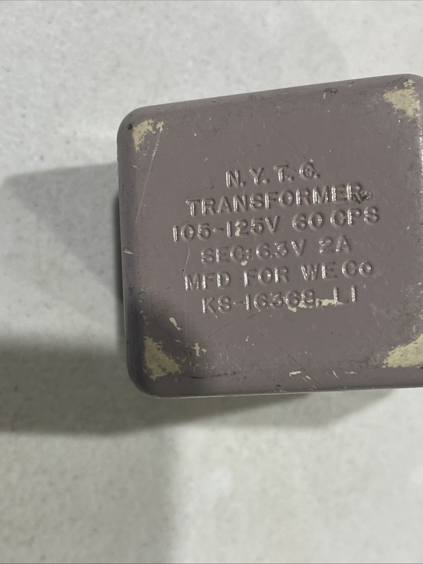 N.Y.T.C. Transformers Western Electric 105-125V  SEC:6.3V 2A KS-16368